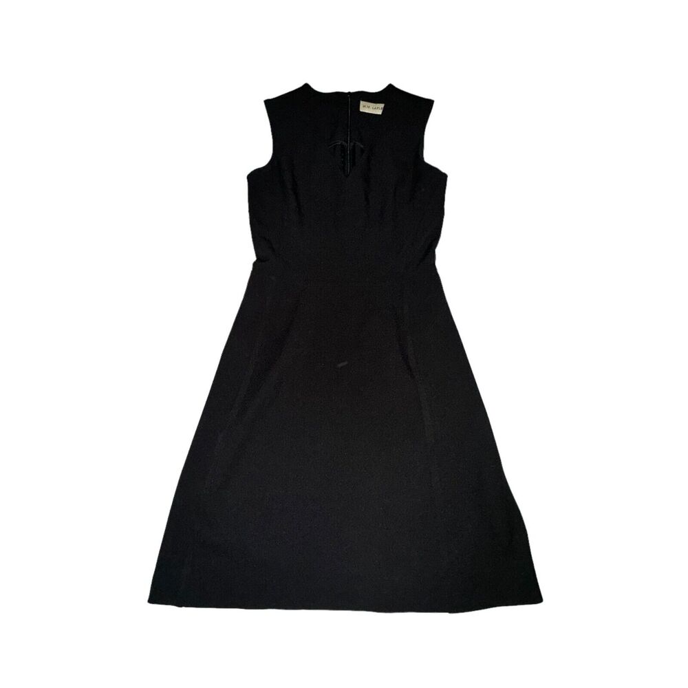 MM LaFleur Sleeveless Dress Women's 0 Black V Neck Back Zip Sheath Career Formal